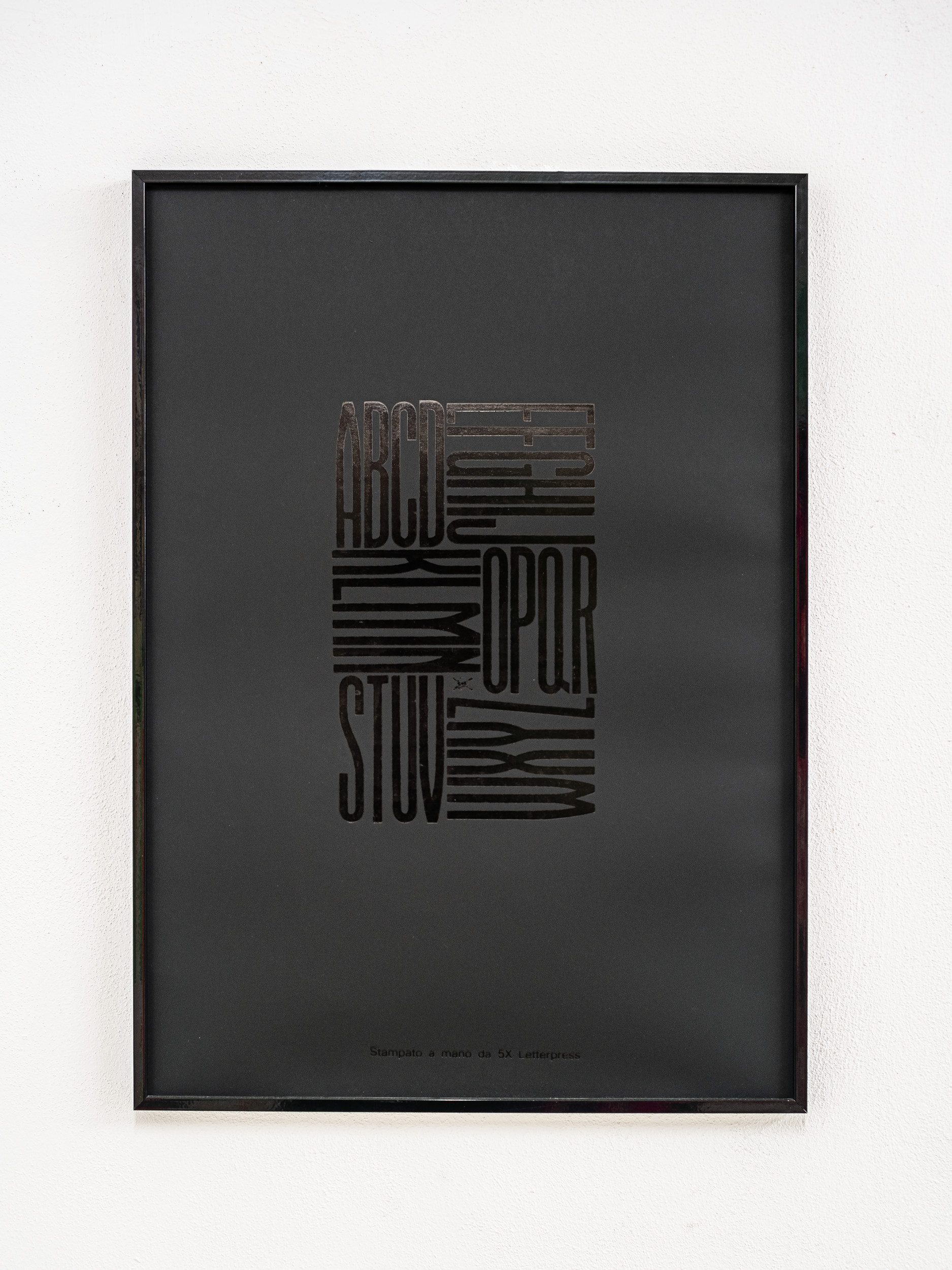 letterpress print in a frame
